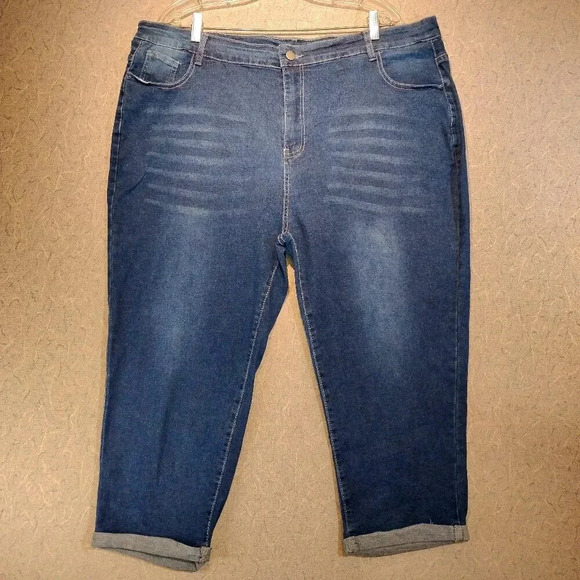 Source Unknown Pants - Women's  Blue Denim 5 Pocket Capri Jeans Size 5X